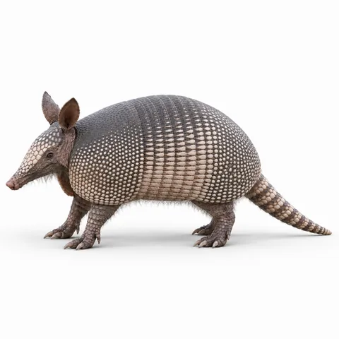 Armadillo, perfil izquierdo - estudio visual de fauna de Grind Coast