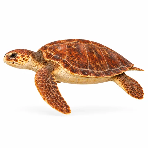 Tortuga boba, perfil izquierdo - estudio visual de fauna de Grind Coast