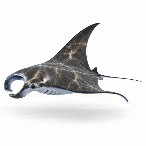 Mantarraya, perfil izquierdo - estudio visual de fauna de Grind Coast