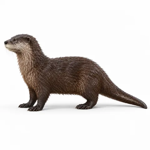 Nutria, perfil izquierdo - estudio visual de fauna de Grind Coast