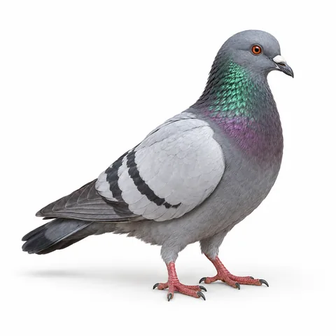 Pigeon, three-quarter - AI-assisted animal visual study by Grind Coast