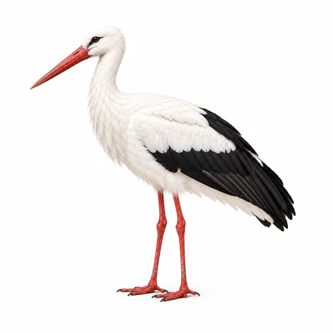 Cigüeña, perfil izquierdo - estudio visual de fauna de Grind Coast