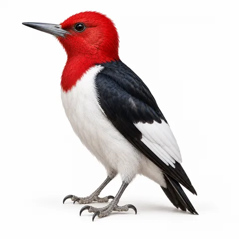Pájaro carpintero, perfil izquierdo - estudio visual de fauna de Grind Coast
