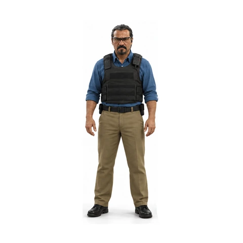 Méndez - estudio del agente, vista frontal - estudio visual de GTA 6 de Grind Coast