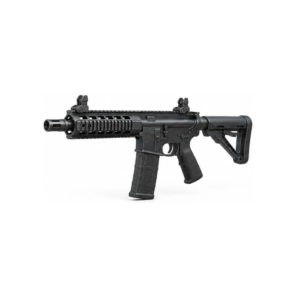 Duke compact carbine, three-quarter — fan-made GTA 6 visual reconstruction by Grind Coast